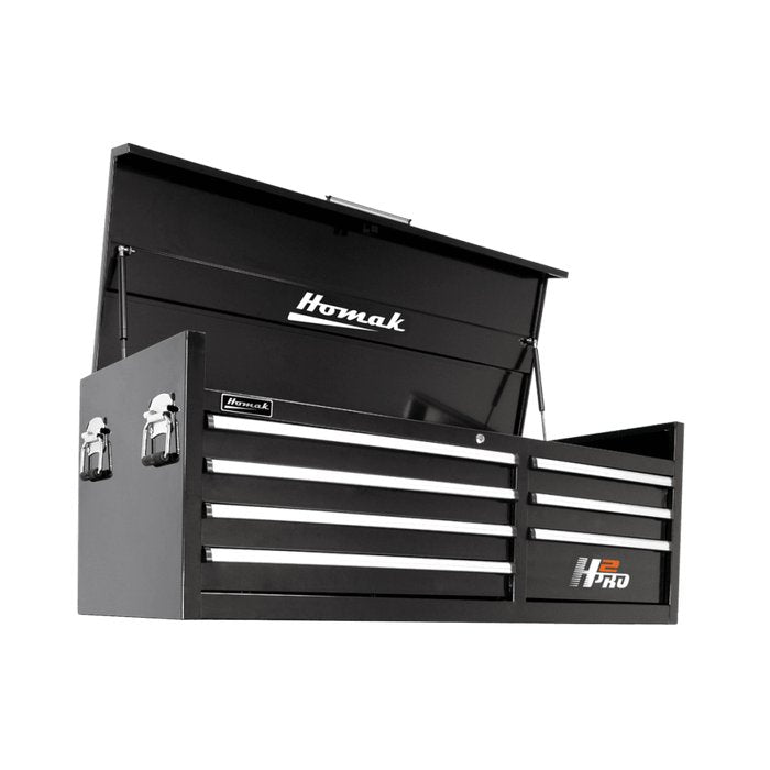 Homak 56" H2Pro 8-Drawer Top Chest in Midnight Black