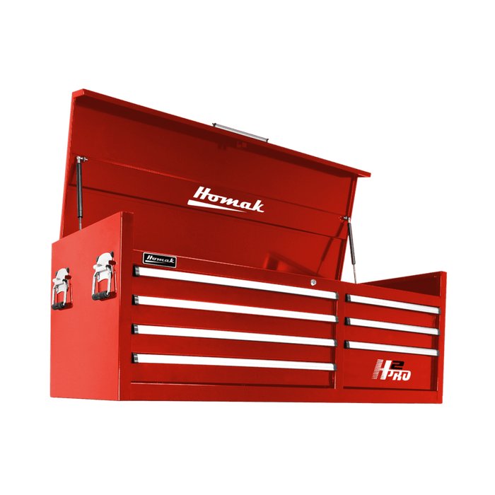 Homak 56" H2Pro 8-Drawer Top Chest in Fury Red