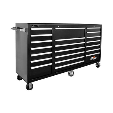 Homak 72" H2Pro 21-Drawer Roller Cabinet in Black