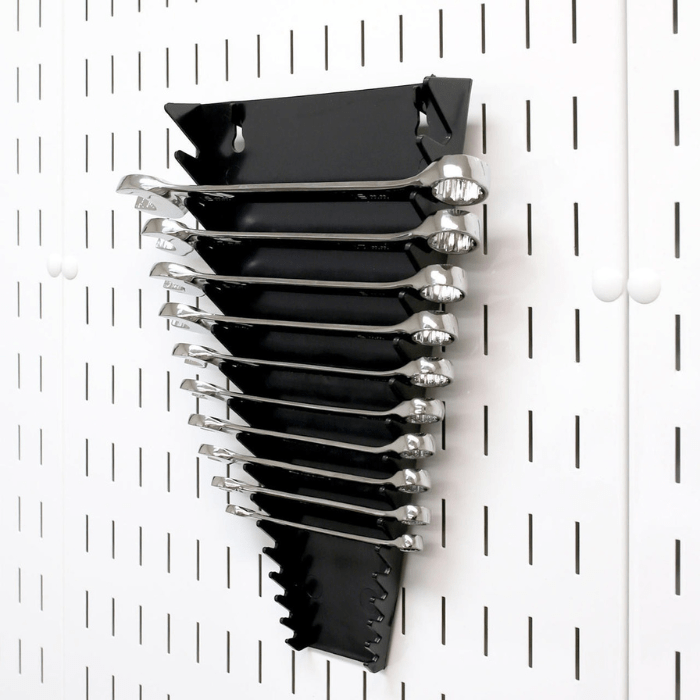 Hanging Wrench Holder for the 8ft Metal Pegboard Kit with wrenches
