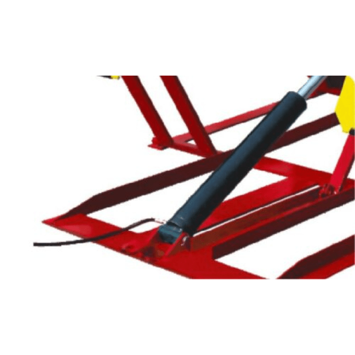 Hydraulic cylinder assembly detail from the AMGO LR06 lift’s scissor frame