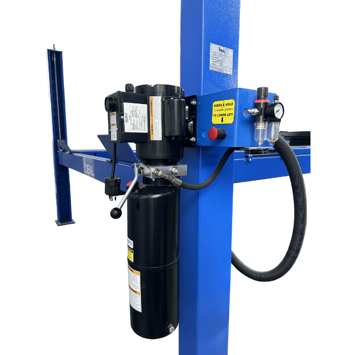 Hydraulic power unit mounted to iDEAL FP14KAC-X lift