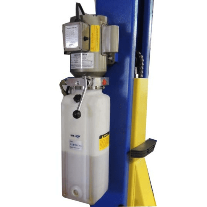 Hydraulic power unit on Tuxedo TP9KFX 2-post automotive lift