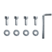 Included mounting hardware for Dragonfire caster set bolts washers and hex wrench DFT-WB-6PC