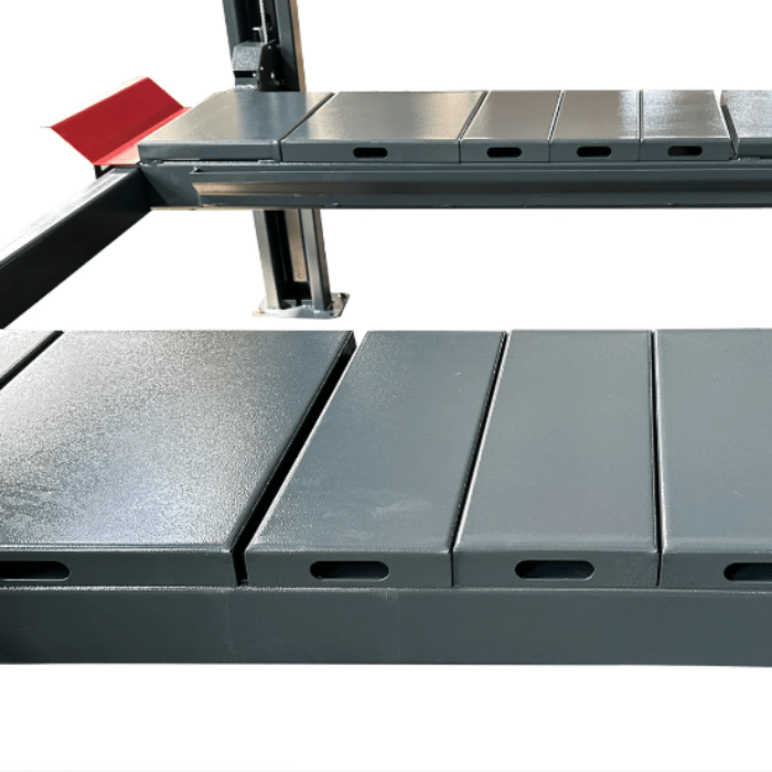 KT-4H120X 12000 Lbs 220V Heavy Duty Four Post Vehicle Lift runway surface with steel plates