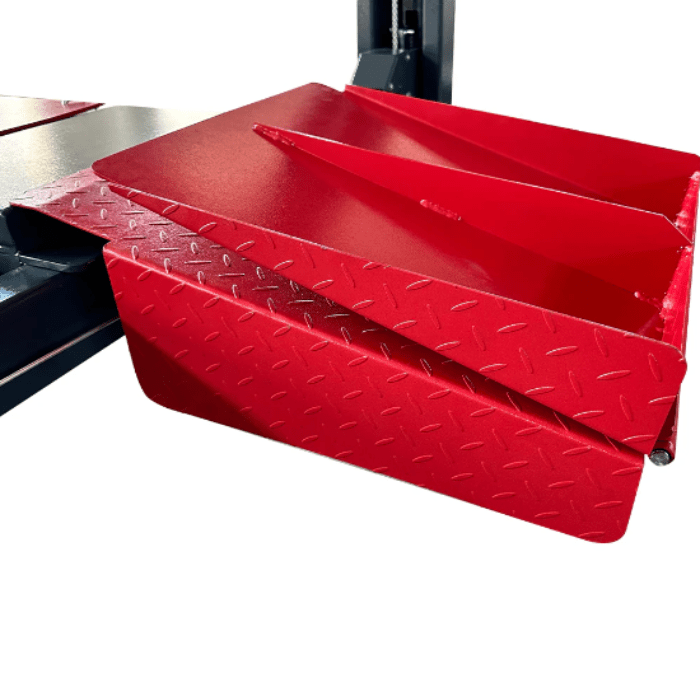 KT-4H120X 12000 Lbs 220V Heavy Duty Four Post Vehicle Lift steel approach ramps with diamond plate surface