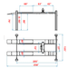 KT-4H120X Four Post Vehicle Lift 12k capacity technical dimensions and layout drawing