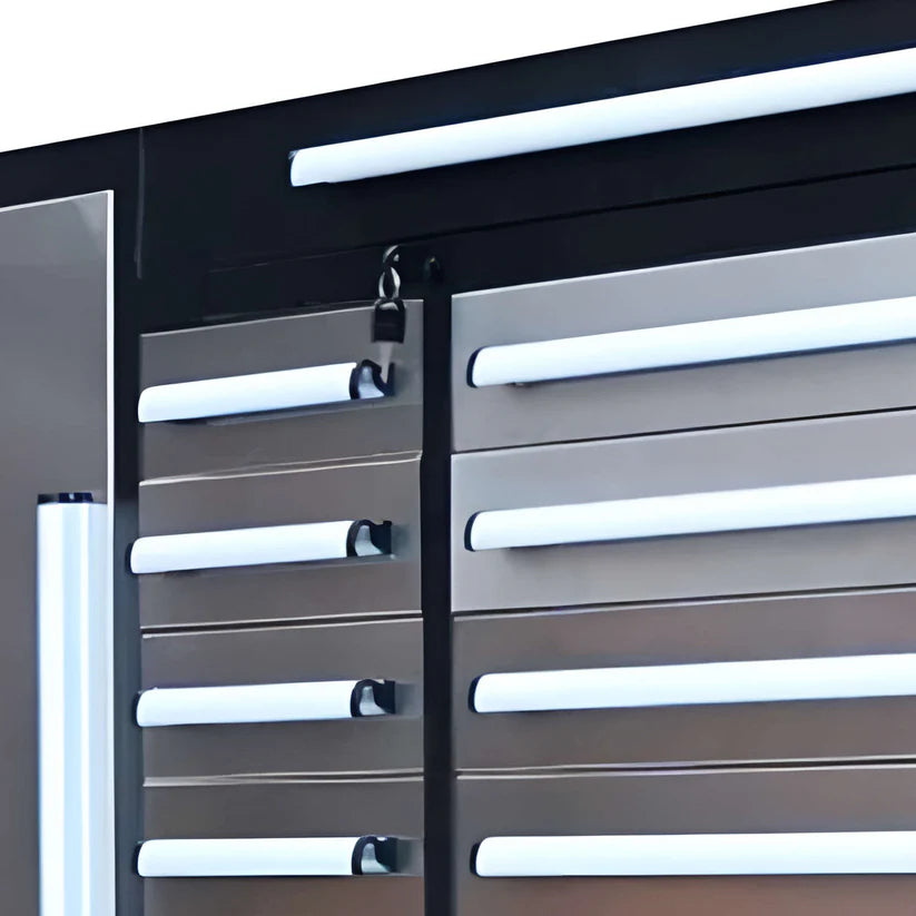 Locking drawer system on a Chery Industrial garage storage cabinet showing secure keyed lock hardware