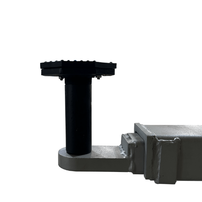 Low-profile 4 inch lift pad on Tuxedo TP9KF-TUX 2 post car lift