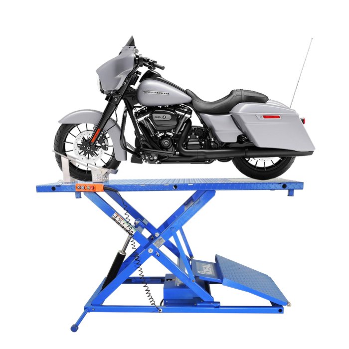 iDEAL M-2200IEH-XR with motorcycle loaded on the platform