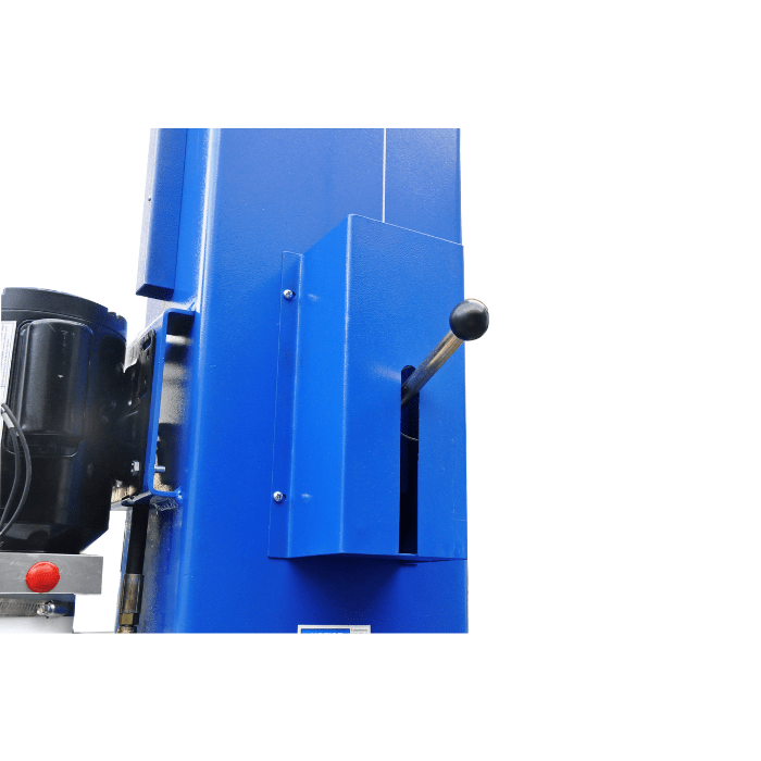 Manual safety lock release lever on Tuxedo TP12KSC-DX 2 post lift
