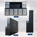 Multi angle reference image of Chery Industrial 10 foot tool storage workbench cabinet showing front view plus back and side profiles