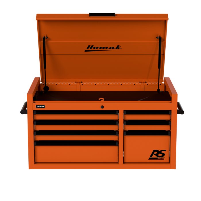 Homak 41" RS Pro 7-Drawer Top Chest in Competition Orange