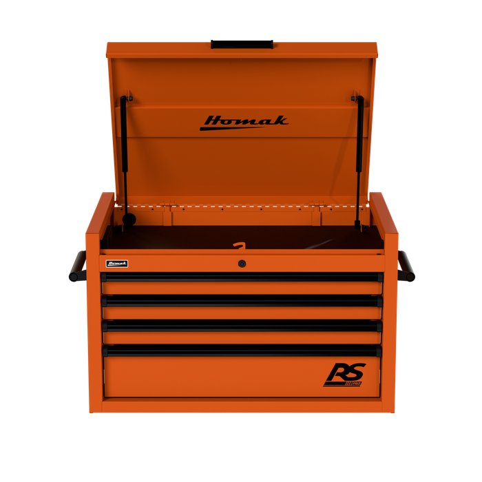 Homak 36" RS Pro 4-Drawer Top Chest in Competition Orange