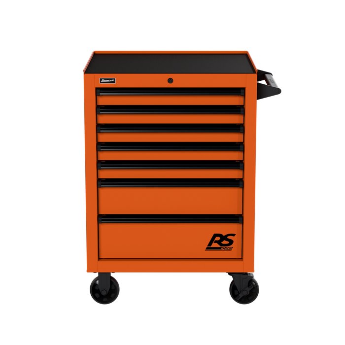 Homak 27" RS Pro 7-Drawer Roller Cabinet in Competition Orange