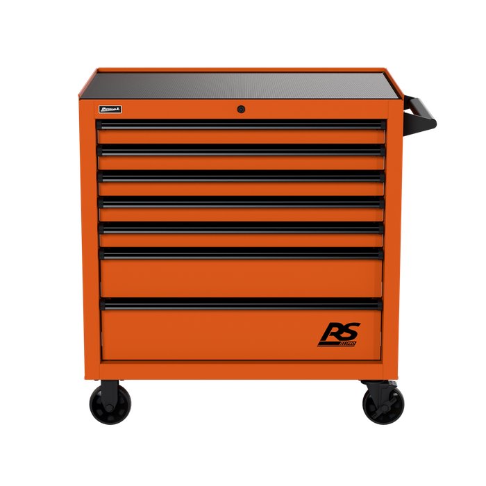 Homak RS Pro 36" Cabinet on 520-Lb Casters - Competition Orange Finish