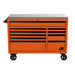 Homak 54" RS Pro 10-Drawer Rolling Cabinet with Stainless Steel Top in Competition Orange