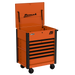 Homak 35 inch RS Pro 7-Drawer Flip-Top Service Cart in Competition Orange