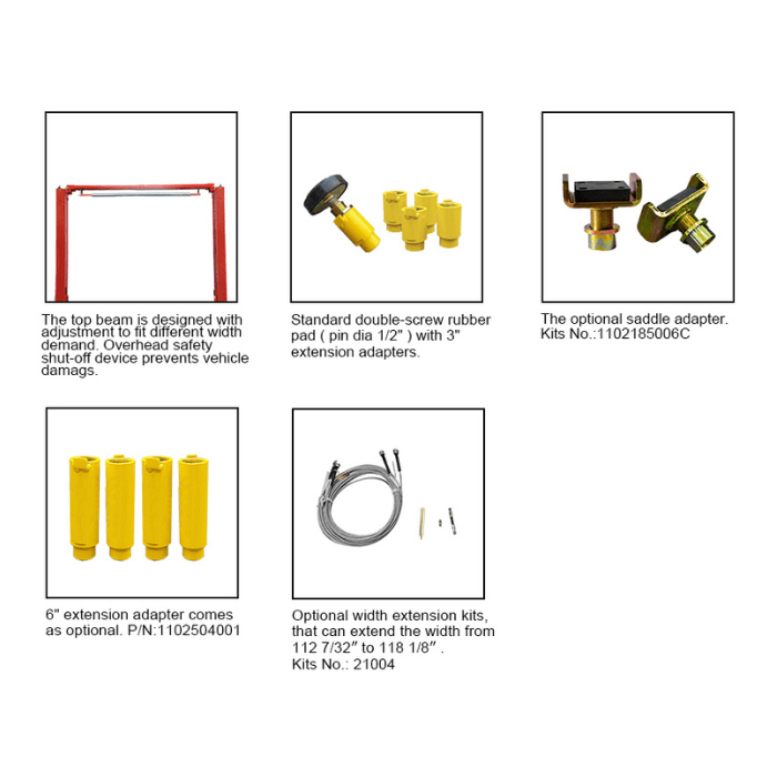 OHX-10 accessories, pads and 6 in extensions