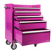 Pink tool cabinet drawers extended side view