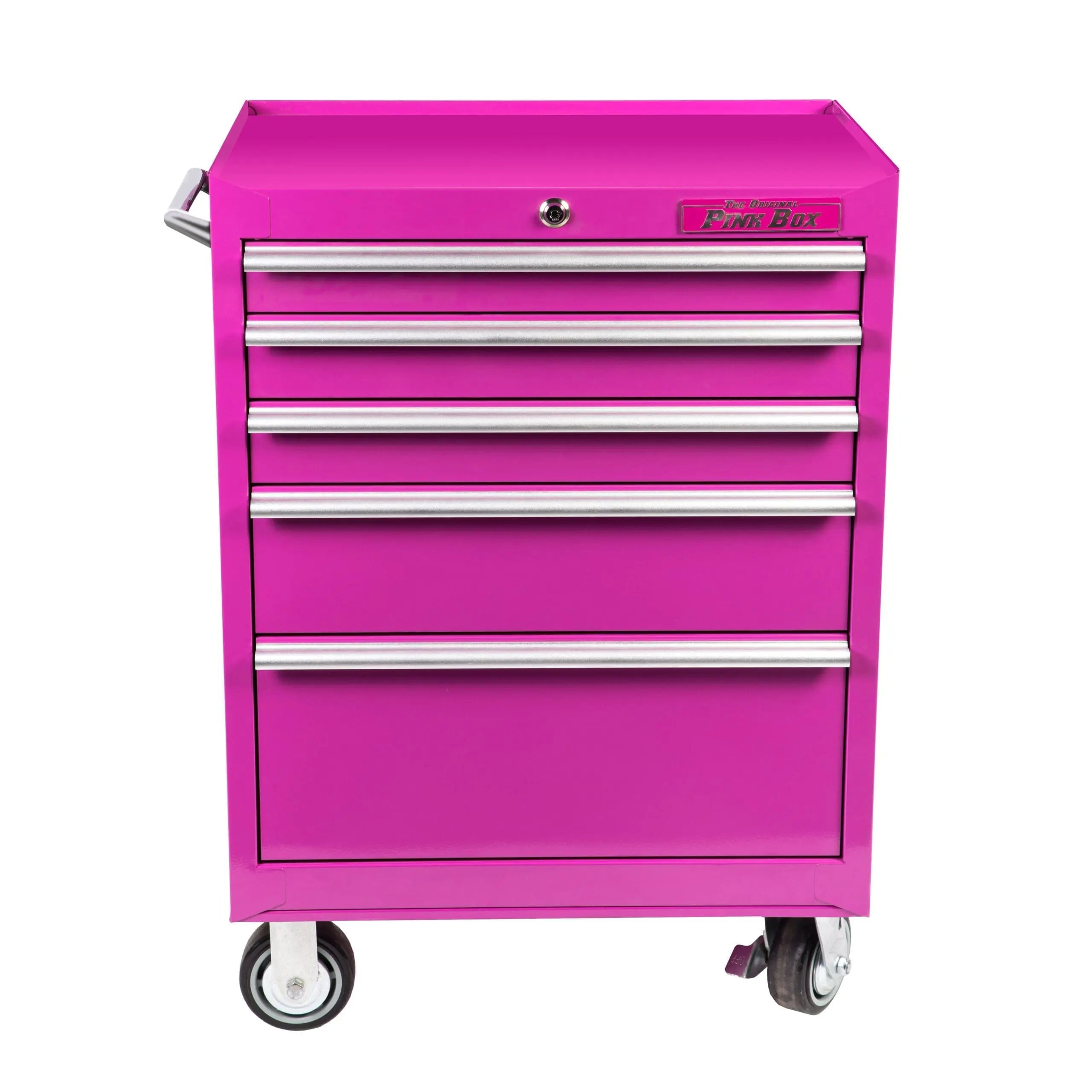 Pink tool cabinet front view