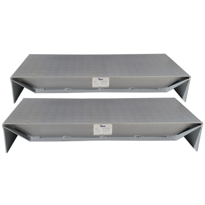 Pair of MSC-FORKSPACER steel adapter ramps for mobile column lifts.