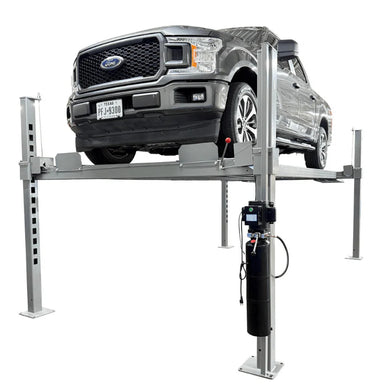 Pickup truck on Triumph NOS10000 10,000 lb 4-post lift front corner with power unit