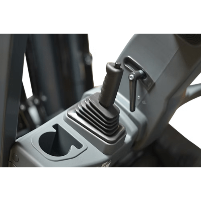 Precision_hydraulic_joystick_on_the_EKKO_EK25G-Li_positioned_alongside_an_integrated_cupholder_for_all-day_operator_comfort.