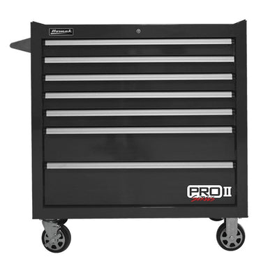 Homak 36" Pro II 7-Drawer Roller Cabinet in Black