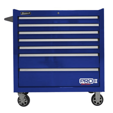Homak 36" Pro II 7-Drawer Roller Cabinet in Blue