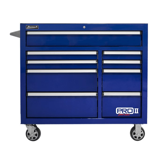 Homak 41" Pro II 9-Drawer Roller Cabinet in Blue