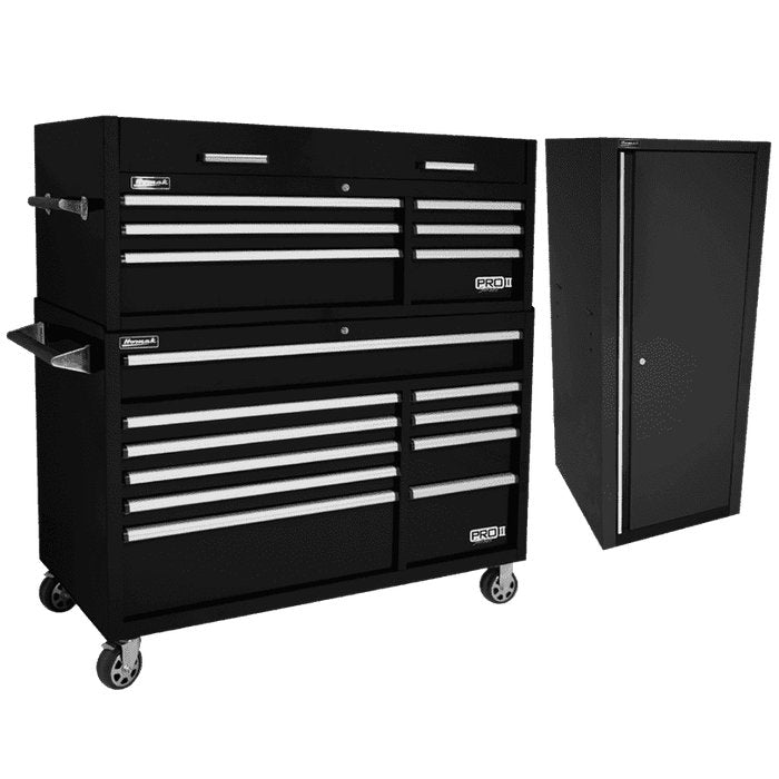 Homak 54" Pro II Combo Side Locker Bundle in Midnight Black
