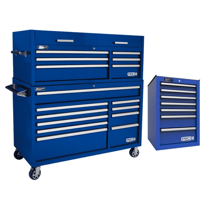 Homak 54" Pro II Combo Side Cabinet Bundle in Rally Sport Blue