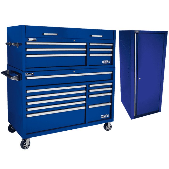 Homak 54" Pro II Combo Side Locker Bundle in Rally Sport Blue