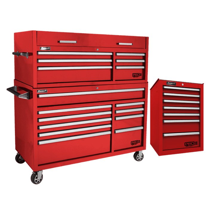 Homak 54" Pro II Combo Side Cabinet Bundle in Fury Red