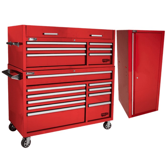 Homak 54" Pro II Combo Side Locker Bundle in Fury Red