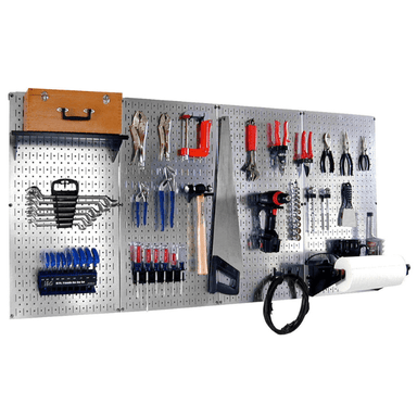 Pro-Grade Pegboard Organizer Kit - Galvanized Pegboard with Accessories