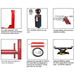 Product features of AMGO PRO-40 lift showing accessories, components, and safety systems