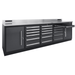 Pull-out tray drawer extended on the gray Dragonfire Pro Series 9FT workbench, 18 drawer storage design, DFT-WB-18