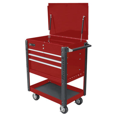 Fury Red 35-Inch Pro Series 4-Drawer Flip-Top Service Cart by Homak