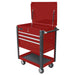 Fury Red 35-Inch Pro Series 4-Drawer Flip-Top Service Cart by Homak