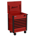 Homak 35 inch RS Pro 7-Drawer Flip-Top Service Cart in Fury Red