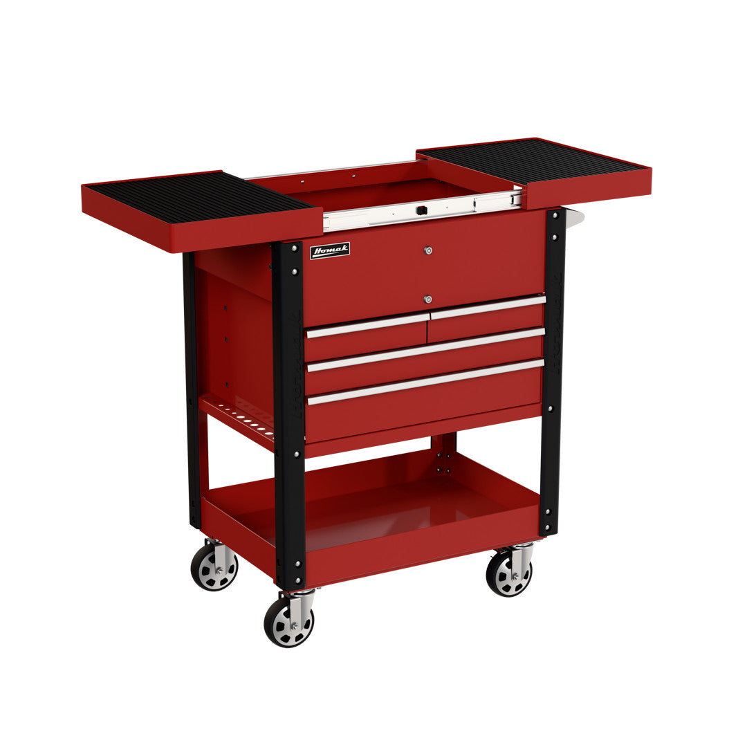 Homak 35 inch Pro Series Slide-Top Service Cart in Fury Red