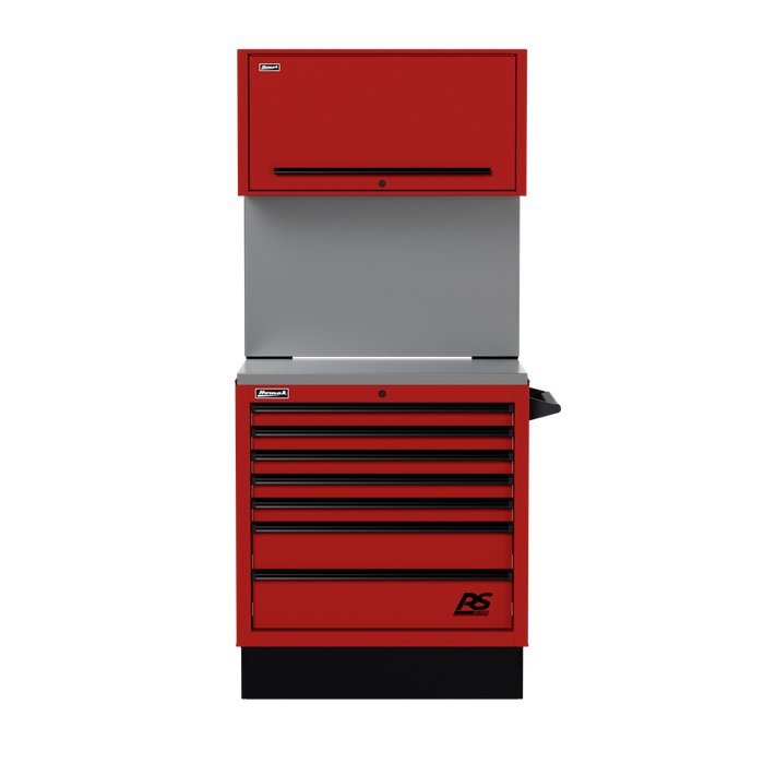 Homak 36" CTS Combo in Fury Red with Solid Backsplash