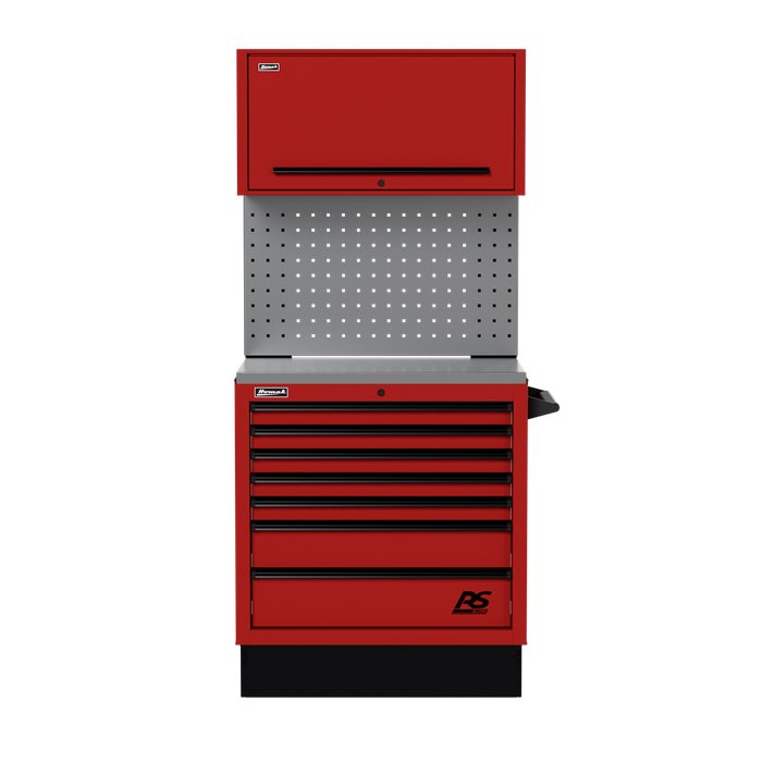 Homak 36" CTS Combo in Fury Red with Toolboard Backsplash