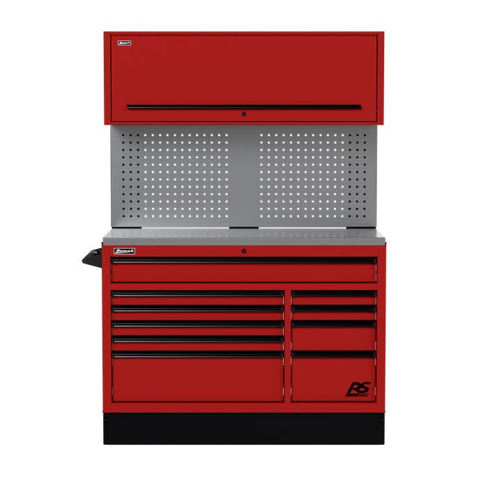 Homak 54-Inch CTS Combo in Fury Red with Toolboard Backsplash