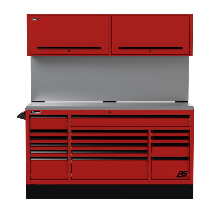 Homak 72" CTS Combo in Fury Red with Solid Backsplash
