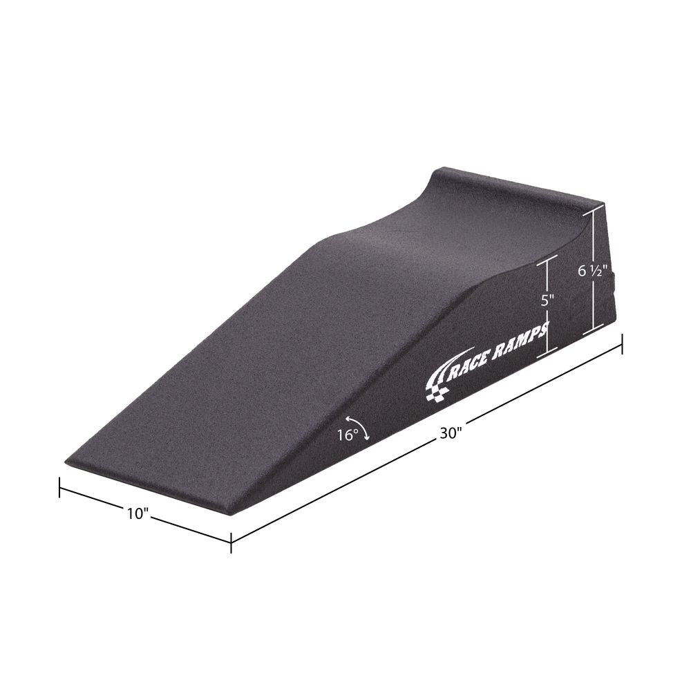 Race Ramps RR-30 dimensions, 30 inches long, 10 inches wide, 6.5 inches high, 16 degree approach