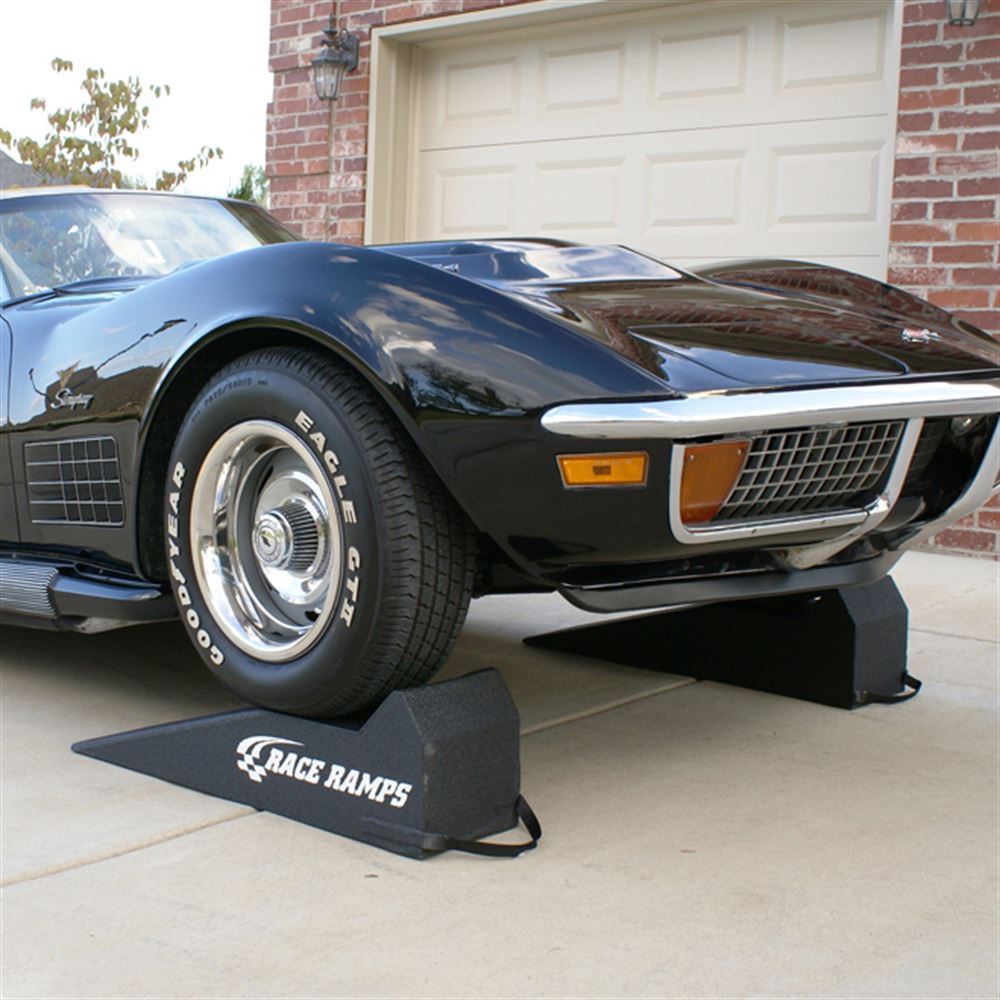 Corvette raised on Race Ramps RR-40 sport ramps