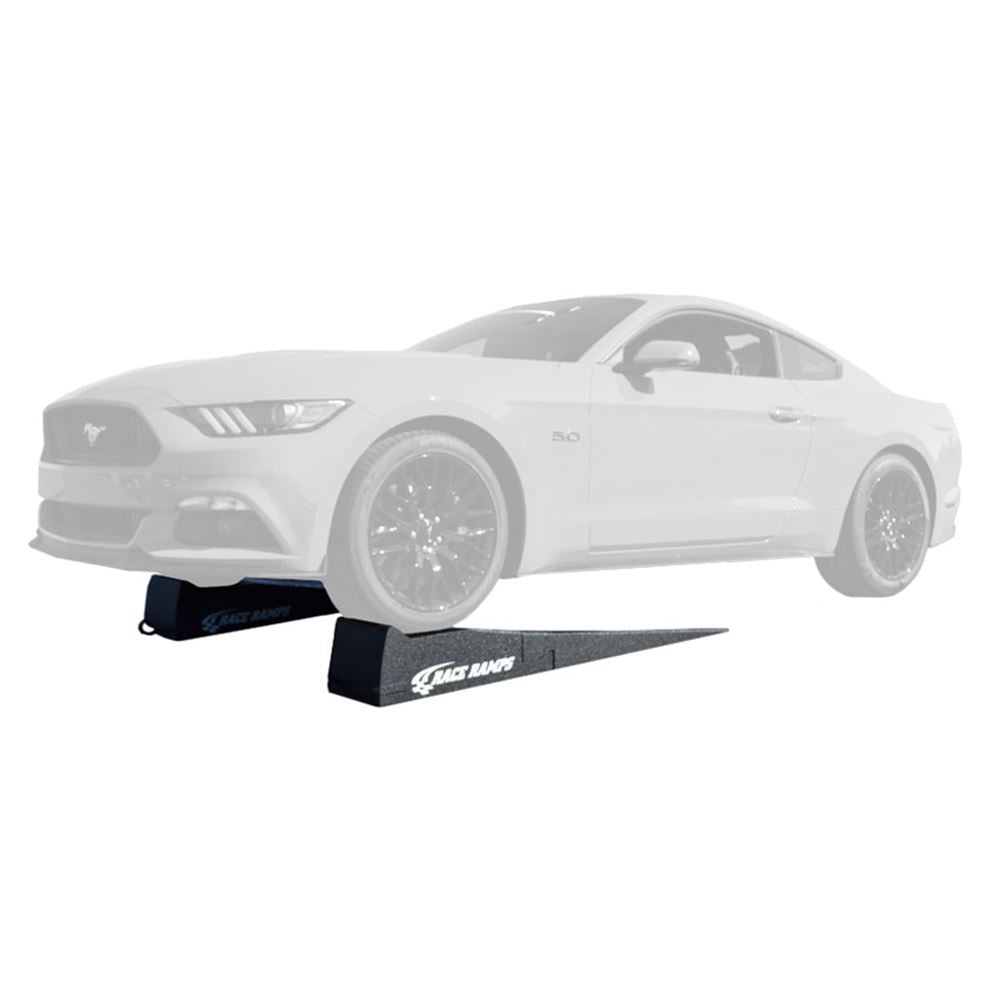 Side view showing how the two stage ramp supports a low car